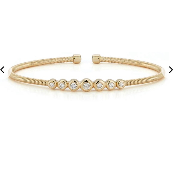 Dana Rebecca Designs Lulu Jack GRADUATING BEZEL FLEXI CUFF 14kt Yellow Gold